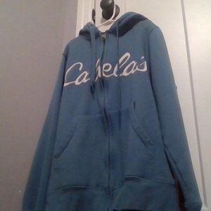 Cabela's brand muted turquoise zip-up sweatshirt